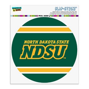 North Dakota State NDSU Stripes Automotive Car Window Locker Circle Bumper Sticker - 1 of 4