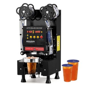 ROVSUN Cup Sealing Machine, Fully Automatic Cup Sealer Machine 500-650 Cups/H for Bubble Milk Tea Coffee,,Silver - 1 of 4
