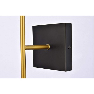 Neri Black and Brass Globe Glass Wall Sconce