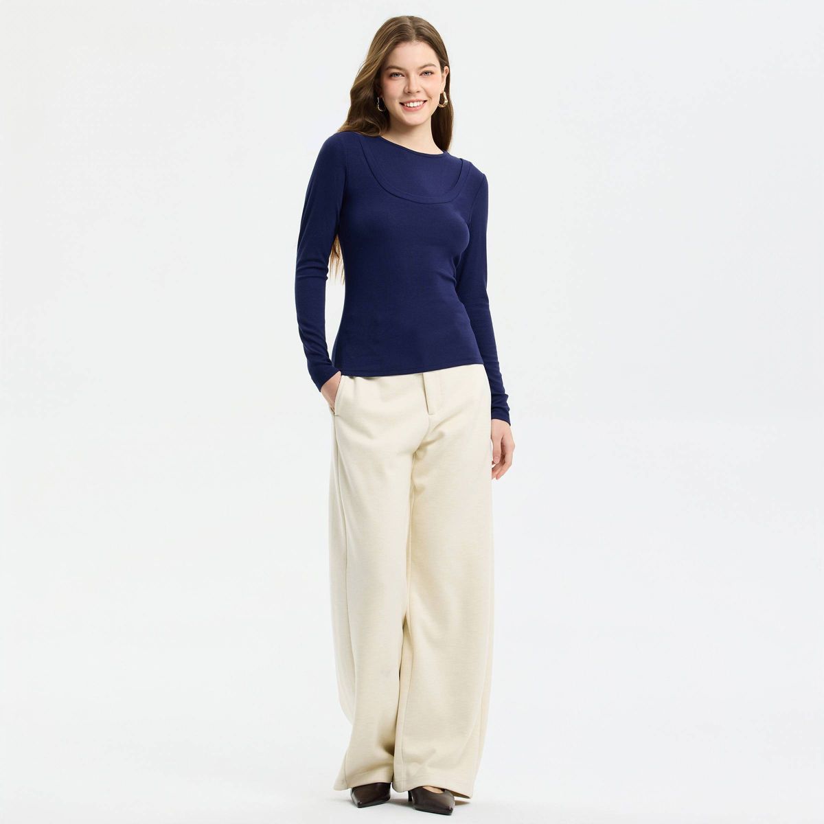 Women's Long Sleeve Knit Top - A New Day™ - thumbnail 3