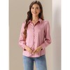 INSPIRE CHIC Women's Puff Long Sleeve Point Collar Vintage Button Work Satin Shirt - 2 of 4