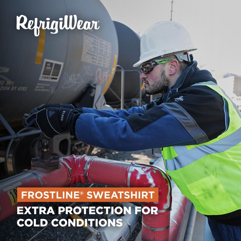 RefrigiWear Mens Frostline Pullover Sweatshirt Insulated Hoodie with Fleece Hood, 3 of 8