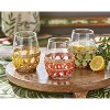 TAG 16 oz. Island Clear Glass with Yellow Straw Sleeve Dishwasher Safe Beverage Glassware  Dinner Party Wedding Resturant Set 4 - 2 of 3