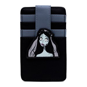 Horror Movies Vegan Leather Wallet, ID Card Holder, Corpse Bride Emily Pose Black Gray, 3.0" x 5.0" - 1 of 3