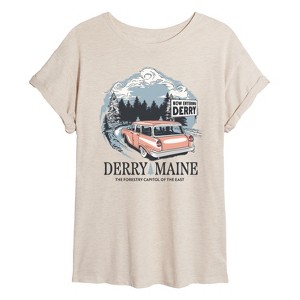 Women's - IT: Welcome to Derry - Welcome To Derry Destination Oversized Graphic T-Shirt - 1 of 4