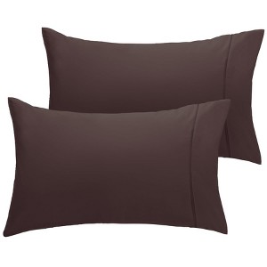 LuxClub 2 PC Performance Microfiber Solid Pillowcase Set - 1 of 4