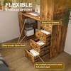 KTMBDW Computer Desk with 3 Drawers and 4-Tier Storage Shelves, Farmhouse Desk with 4-in-1 Socket for Home Office, Study, Bedroom, Brown - 4 of 4
