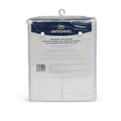White Waterproof Quilted Crib Mattress Liner Pads Set of 2