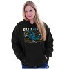 Cool Skeleton Reaper Skate or Die Hoodie Sweatshirt Women Men Brisco Brands - 3 of 4