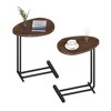 NicBex C Shaped Side Table Simple Modern Portable Coffee Table with Metal Frame and Wooden Tabletop for Sofa, Bedside - 4 of 4