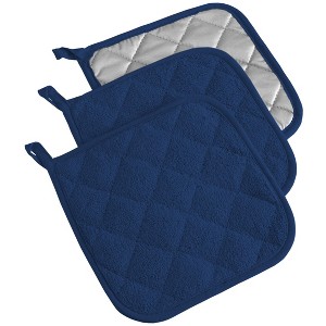 Design Imports Nautical Blue Terry Potholder (Set Of 3) - 1 of 4