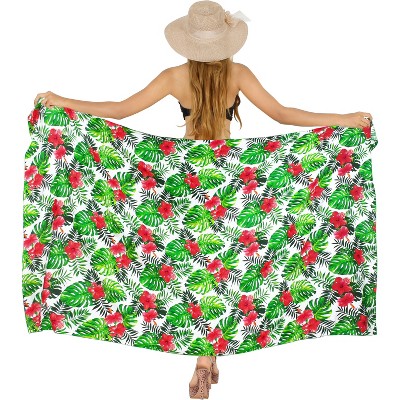 HAPPY BAY Womens Beachwear Summer Beach Wrap Skirt Swimsuit Swim Cover Up Bikini Bathing suit Wraps Sarong Coverups for Women One Size Multi,Leaf