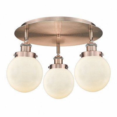 Beacon - 3 Light Flush Mount In Art Deco Style-9.63 Inches Tall and 17.75 Inches Wide