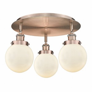 Beacon - 3 Light Flush Mount In Art Deco Style-9.63 Inches Tall and 17.75 Inches Wide - 1 of 1
