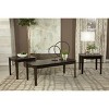 3pc Amaro Wood Coffee Table Set Dark Brown - Coaster: Modern Living Room Furniture, Beveled Edges - image 2 of 4