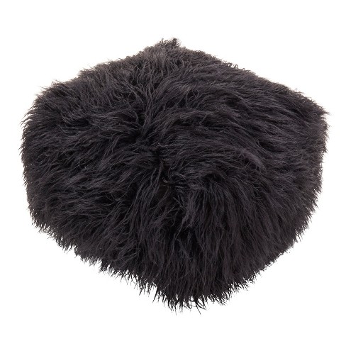 Saro Lifestyle Snug Haven Faux Fur Pouf, 20