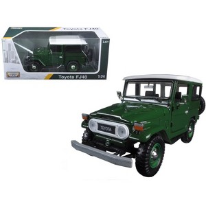 Toyota FJ40 Dark Green with White Top 1/24 Diecast Model Car by Motormax - 1 of 3