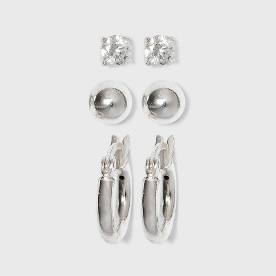 Sterling Silver Twist Hoop Earrings - A New Day™ Silver : Target