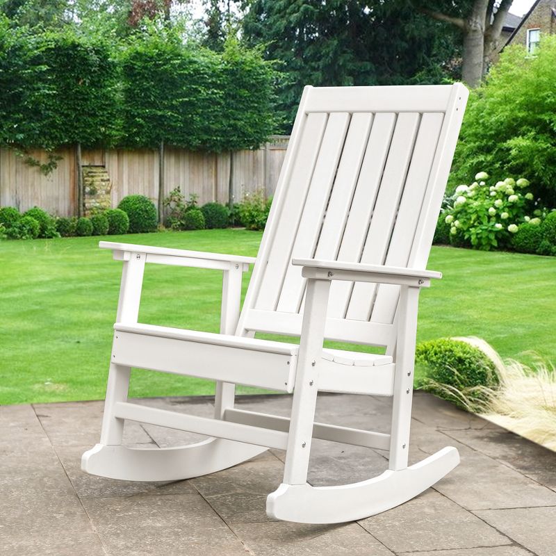 Northlight All Weather Recycled Plastic Outdoor Rocking Chair, White, 2 of 6