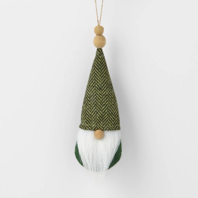 Gnome with Green Herringbone Hat Christmas Tree Ornament - Wondershop™