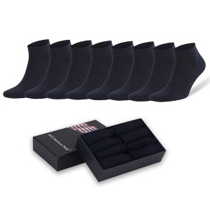 Men's Bamboo Low Cut Ankle Socks Breathable & Moisture-Wicking | 8 Pairs with Gift Box - 1 of 4