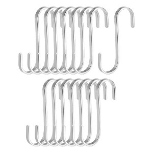 Unique Bargains Stainless Steel Kitchen Room Office Multiple Uses S Shape Hooks 15 Pcs - 1 of 3