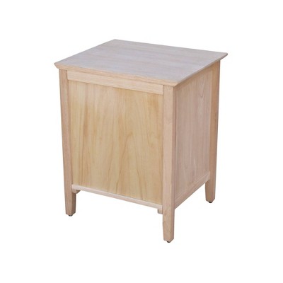 Light Wood 1-Drawer Nightstand with Tapered Legs