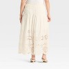 Women's High-RIse Embroidered Eyelet Drop Waist A-Line Skirt - Future Collective - 2 of 3