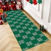 Christmas Area Rugs, Washable Non-Slip Christmas Pattern Snowflakes Carpet, Soft Low Pile Foldable Stain Resistant for Bedroom, Home - 3 of 4