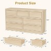 Drawer Dresser for Bedroom, 46in Wide Natural Oak with Large Storage, Wooden Dresser Organizer for Living Room, Nursery, Entryway - 2 of 4