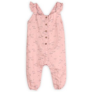 Girls' Fishes Flutter Sleeve Muslin Jumpsuit - VIVERANO Organics - 1 of 3