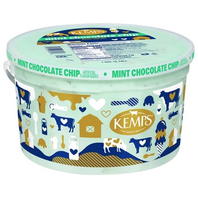 Kemps Mint Chocolate Chip Ice Cream - 128oz