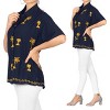 LA LEELA Women's Casual Solid Short Sleeve Blouse Shirt TShirts Button Up Dress Tops Tee Shirts Hawaiian Blouses for Women - 2 of 4