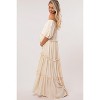 Pinkblush Cream Off Shoulder Ruffle Tiered Maternity Maxi Dress - 3 of 4