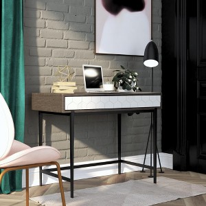 GDFStudio Moulton Modern 39" Computer Desk with Metal Legs - 1 of 4