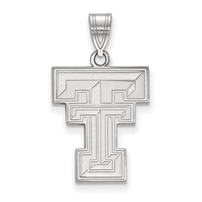 Black Bow Jewelry 14k White Gold Texas Tech Red Raiders NCAA Large Pendant