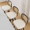 Bekrvio 26"/29” Swivel Bar Stools Set of 3, Upholstered Faux Leather Barstools with Back, Bar Chairs Island Stools for Kitchen Counter - 3 of 4