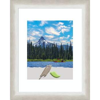 11"x14" Matted to 8"x10" Opening Size Two Tone Wood Picture Frame Art Silver - Amanti Art