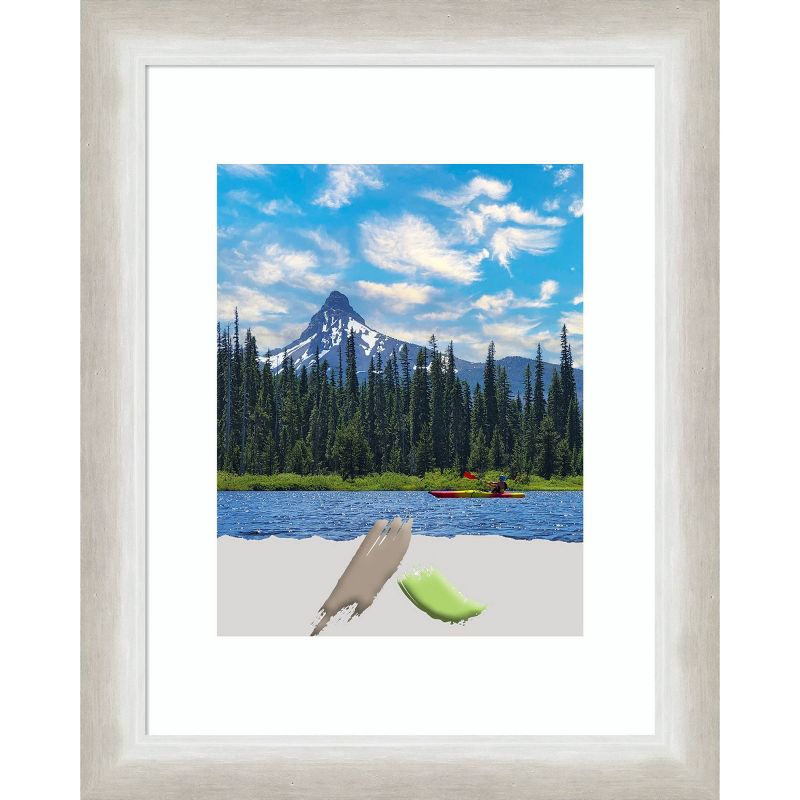 11&#34;x14&#34; Matted to 8&#34;x10&#34; Opening Size Two Tone Wood Picture Frame Art Silver - Amanti Art, 1 of 10