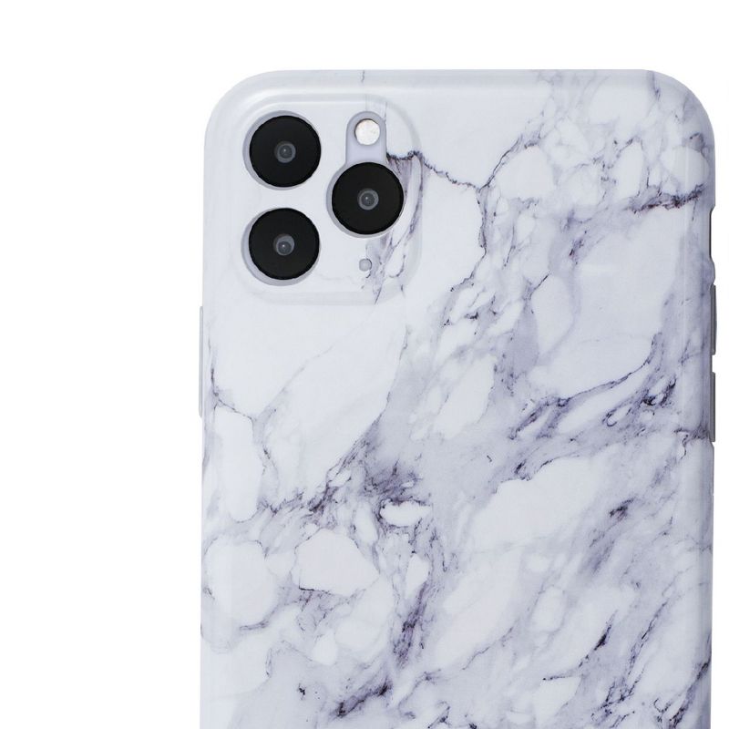 White Glossy Marble Case For iPhone, Soft Flexible Slim TPU Gel Rubber Smooth Cover, Shockproof and Anti-Scratch by Insten, 4 of 10