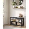 28.7" Shoe Rack Bench 3-Tier Shoe Shelf Storage Bench with Metal Mesh Shelves and Seat Shoe Rack - 2 of 4