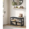 VASAGLE 28.7" Shoe Rack Bench 3-Tier Shoe Shelf Storage Bench with Metal Mesh Shelves and Seat Shoe Rack - image 2 of 4