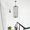 VYNXARIA 12 - Light Matte Black and Silver Lantern - Style Ceiling Lights, Adjustable Farmhouse Pendant Chandelier - 2 of 4