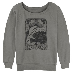 Junior's Women Lost Gods Zodiac Festival Card Sweatshirt - 1 of 4