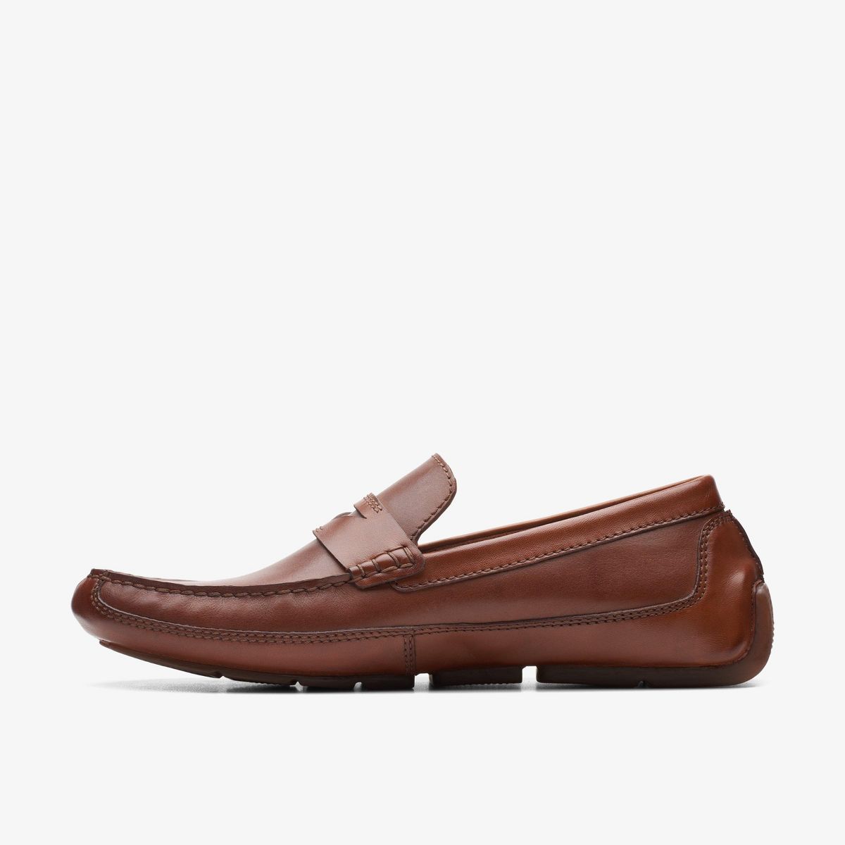 Clarks Mens Markman Way Dark Tan Leather Shoes - thumbnail 2
