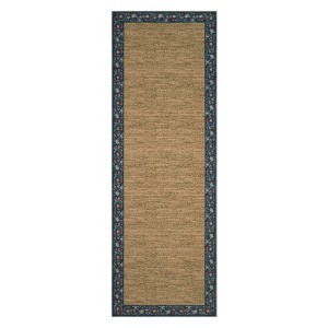 Modern Bordered Living Room Rugs, Washable Soft Floral Bedroom Rugs Non Slip, Farmhouse Solid Home Decor Carpet - 1 of 4