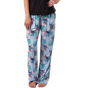 Disney Womens' Lilo & Stitch Tropical Paradise Beach Sleep Pajama Pants Pink - 1 of 4