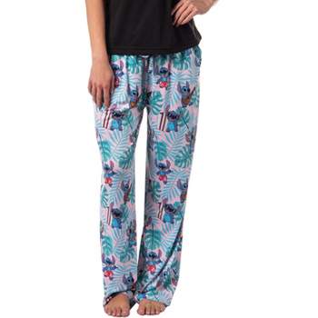 Disney Womens' Lilo & Stitch Tropical Paradise Beach Sleep Pajama Pants Pink