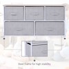 Okak Dresser for Bedroom with 5 Drawers,Storage Chest of Drawers with Easy Pull Fabric Bins,Wood Top Metal Frame for Closet Entryway, Gray - 2 of 4