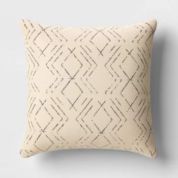 18x18 Metallic Embroidered Diamond Square Throw Pillow White/gold - Vcny  Home : Target